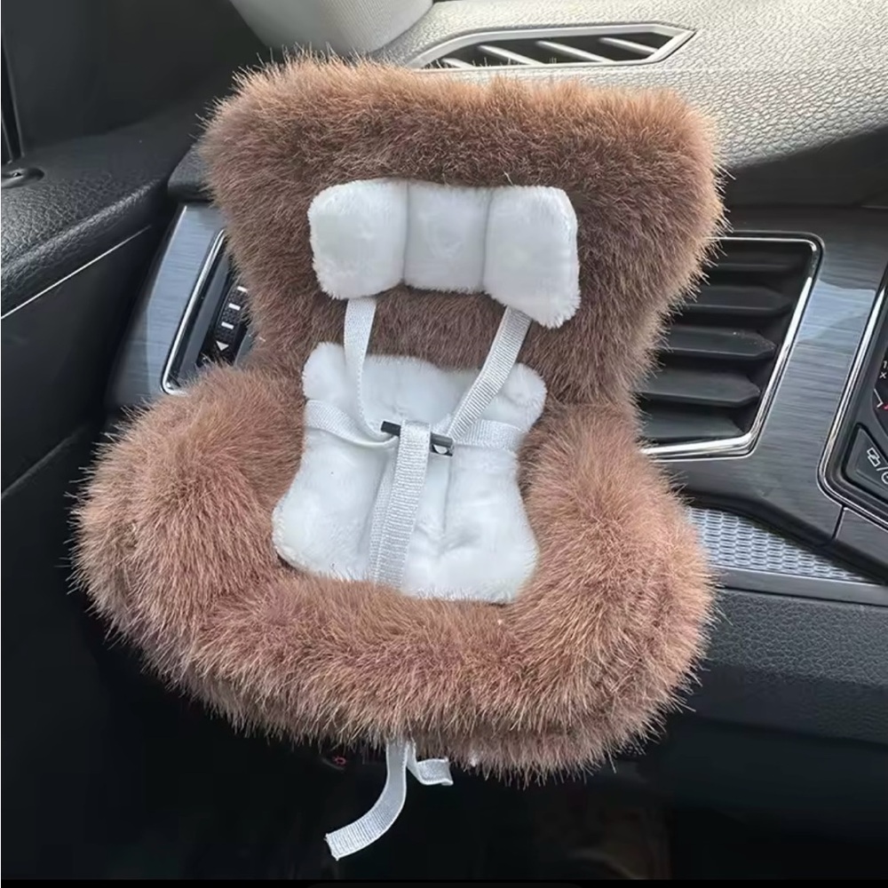 Labubu Plush Car Seat Chair Combo 2 in 1 Brown New